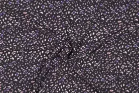 97% Polyester, 3% Elastan stoffen - Polyester stof - bubble chiffon - dierenprint - paars - 19320-810