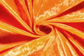Gebreide stoffen - Velours de panne stof - de panne - oranje - 5666-036