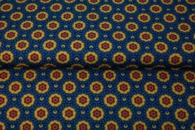 Jurk stoffen - Tricot stof - abstract - donkerblauw - 22623-15