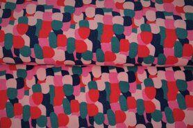 Witte tricot stoffen - Tricot stof - abstract - multi - 22619-12