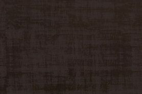 Exclusieve meubelstoffen - Polyester stof - Interieur- en gordijnstof fluweelachtig patroon - donkerbruin - 066340-Q5-X