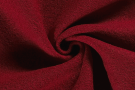 100% wol stoffen - Wollen stof - Gekookte wol - rood - 4578-015