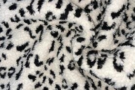 Fur bont stoffen - Bont stof - teddy - panterprint - crème - B307