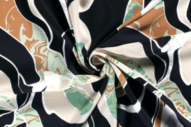 Tuniek stoffen - Viscose stof - abstract - kaki groen - 20158-027