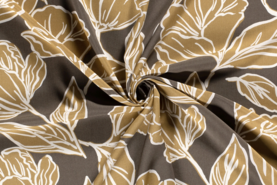Taupe grau - Viskose Stoff - Blumen und Blätter - taupe - 20153-054