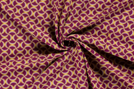 Kledingstoffen - Viscose stof - abstract - aubergine - 19691-046
