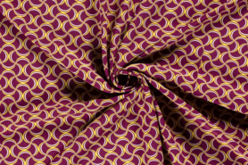 Kleidungsstoffe - Viskose Stoff - abstrakt - aubergine - 19691-046