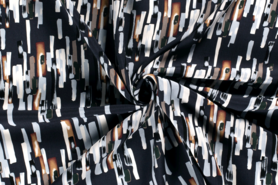 Jurk stoffen - Viscose stof - abstract - donkerblauw - 20154-007