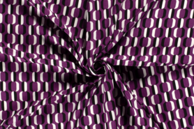 Tuniek stoffen - Viscose stof - abstract - paars - 19689-046