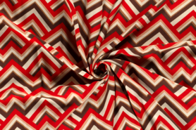 Kledingstoffen - Viscose stof - abstract - rood - 20155-015