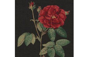 Oeko-Tex stoffen - Gobelin paneel - roos - zwart/rood - P004
