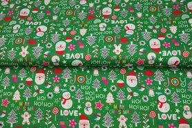 Decoratie en aankleding stoffen - Kerst katoen stof - kerst - groen - 22104-10