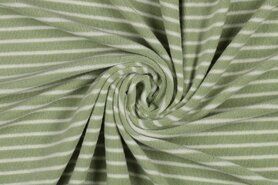 Badjas stoffen - Badstof - yarn dyed stripes - mint / off white - 22/4585-004