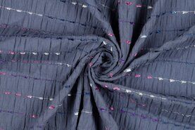 Jeans blau - Baumwolle - Crinkle mit Stickerei - jeansblau - 22/5031-002