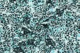 Panterprint stoffen - Viscose stof - lurex - jacquard - panter - blauw - 20918-660