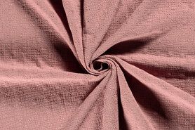 Roze stoffen - Katoen stof - hydrofiel - geborduurd bloemen - oud roze - 21171-242