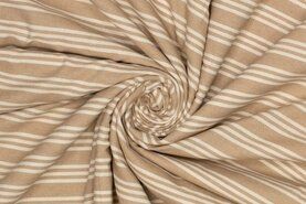 katoenen stoffen streep - Ptx Sommer21 363005-11 Baumwolle Streifen beige