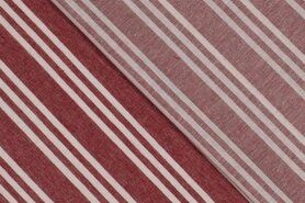 katoenen stoffen streep - Katoen stof - gestreept - rood - 363005-14