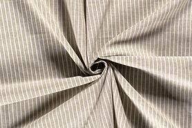 Overhemden - Leinen Stoff - Leinenmischung chambré - Streifen - melange olivgrün - 21022-026