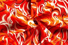 Orange - Katoen stof - katoen satijn - abstract - oranje - 21083-036