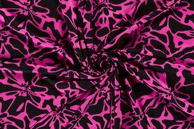 Roze stoffen - Tricot stof - abstract - fuchsia - 21103-017