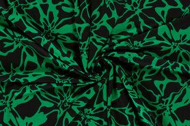 Gebreide stoffen - Tricot stof - abstract - groen - 21103-025