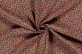 Bluse - Viscose stof - bloemen - zwart - 21151-069