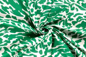 Abstract stoffen - Viscose stof - abstract - groen - 21152-025