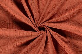 Baumwollstoffe - Voile stof - broderie - abstract - roodhout - 21174-114