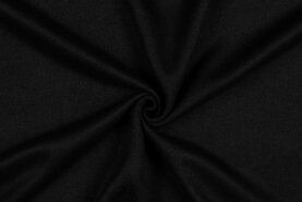 zwarte stoffen - Gebreide stof - zwart melange - 4446-004