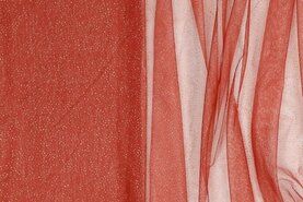 Diverse merken stoffen - Tule stof - royal sparking - rood - 4459-057