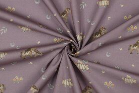 Lavendel - Baumwolle - digitale Pferde - lavendel lila - 3033-007
