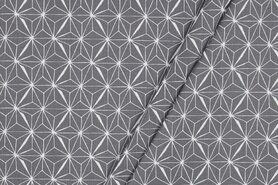 Graue Stoffe - Baumwolle mit Beschichtung - abstrakt - grau - 5290-004