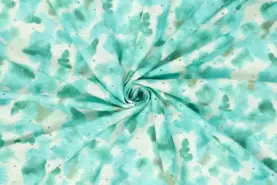 Baumwollstoffe - Katoen stof - paint brush embroidery - blauw multi - 20523-665