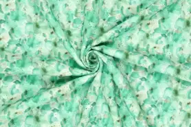 KnipIdee stoffen - Katoen stof - digitaal fantasie embroidery - groen - 20525-307
