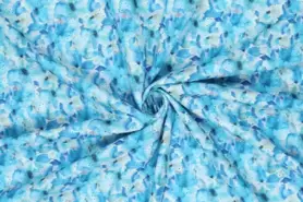 Baumwollstoffe - Katoen stof - digitaal fantasie embroidery - lichtblauw - 20525-665