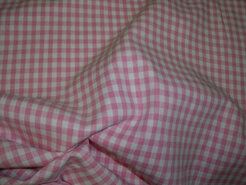 Roze Ledikantdeken stoffen - Katoen stof - Boerenbont ruit roze - 0.4 - 5582-011