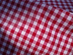 Decoratie en aankleding stoffen - Katoen stof - Boerenbont ruit (1 cm) - rood - 5635-015