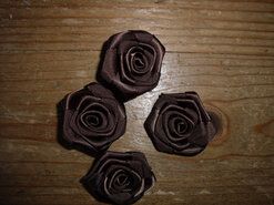 Blumen - Röschen Satin dunkelbraun 3 cm