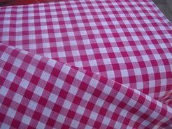 Hooimadam stoffen - Katoen stof - Boerenbont ruit (1 cm) - fuchsia - 5635-017