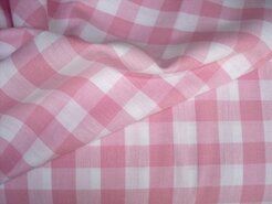 Boerenbont stoffen - Katoen stof - Boerenbont ruit (1,5 cm) - roze - 5583-011
