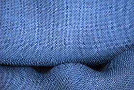 Stugge stoffen - Jute jeansblauw (109)