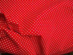 Decoratie en aankleding stoffen - Katoen stof - stipjes - rood/wit - 5575-015