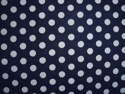 Decoratiestoffen - Katoen stof - balletjes - donkerblauw - 5576-008