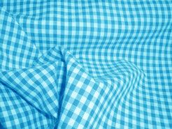 Turquoise stoffen - Katoen stof - Boerenbont ruit (0,4 cm) - turquoise - 5582-004