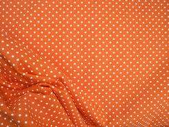 Zuiver oranje stoffen - Katoen stof - stipjes - oranje/wit - 5575-036