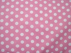 Kinderstoffen - Katoen stof - balletjes - roze - 5576-011