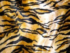 Bedrukte stoffen - Polyester stof - Dierenprint tijger - cognac/bruin/zwart - 4512-037