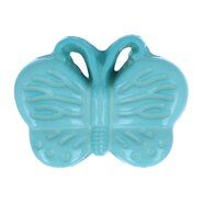Dieren motief - Kinderknoop vlinder aqua (5604-1-298)*