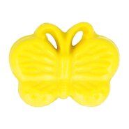 Vierkante knopen - Kinderknoop vlinder geel (5604-1-645)*